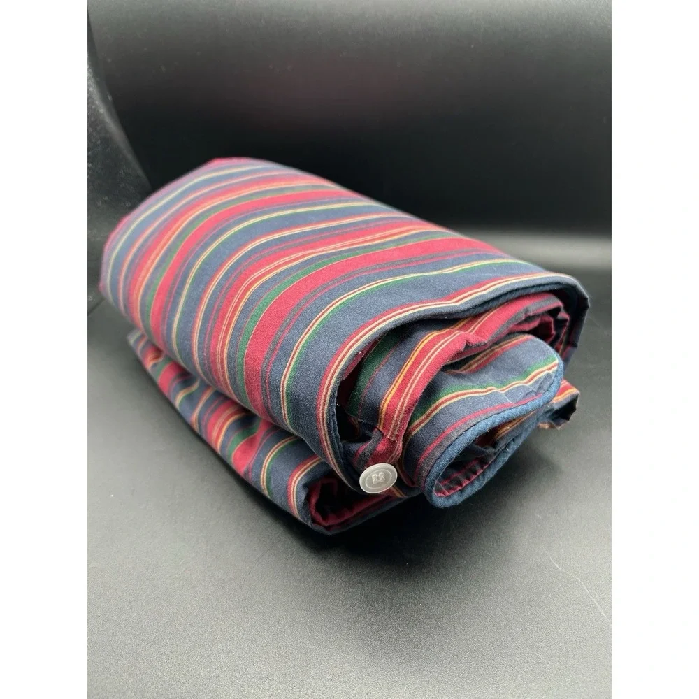 VTG RALPH LAUREN Studio Repetitive Stripes Twin Size Duvet Red Blue Green Yellow